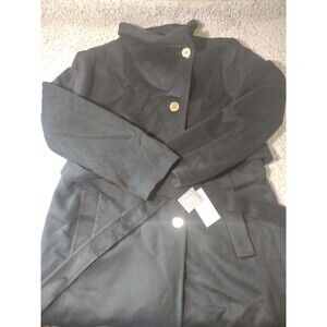 Nwt Michael Kors For Macy's Black Wool Blend Belted Coat Size XXL $400 Retail